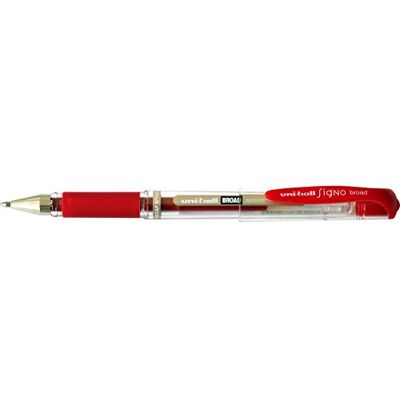 Uni-Ball UNIBALL Sinal Broad caneta de gel (0,8 mm, ponta de 1 mm, aderência de borracha, recarregável, tinta de gel, cor vermelha Uni-Ball UNIBALL Sinal Broad caneta de gel (0,8 mm, ponta de 1 mm, aderência de borracha, recarregável, tinta de gel, cor vermelha