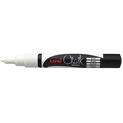 Uni-Ball Faber-Castell marcador de giz e janela UNI CHALK PWE-3MS Marcadores com ponta redonda de 0,9 a 1,3 mm para janelas, quadros e espelhos Uni-Ball Faber-Castell marcador de giz e janela UNI CHALK PWE-3MS Marcadores com ponta redonda de 0,9 a 1,3 mm para janelas, quadros e espelhos