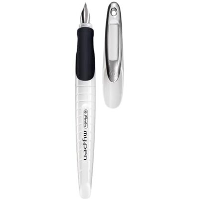 herlitz my.pen Caneta estilográfica (traço médio, inclui recarga de tinta), preto e vermelho herlitz my.pen Caneta estilográfica (traço médio, inclui recarga de tinta), preto e vermelho