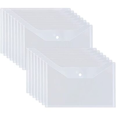 GOYADA Pasta para documentos A4, pastas A4 transparentes, 48 peças Capas transparentes de plástico com botão, pastas de plástico A4 para organizar o escritório e o trabalho em casa na escola GOYADA Pasta para documentos A4, pastas A4 transparentes, 48 peças Capas transparentes de plástico com botão, pastas de plástico A4 para organizar o escritório e o trabalho em casa na escola