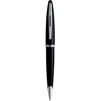 Waterman Carène Black Sea caneta cor preto muito brilhante com adorno chapado em paládio ponta média com cartucho de tinta azul estojo para presente Waterman Carène Black Sea caneta cor preto muito brilhante com adorno chapado em paládio ponta média com cartucho de tinta azul estojo para presente