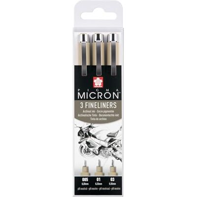 SAKURA Pigma Micron Conjunto de 3 penas, preto desenho SAKURA Pigma Micron Conjunto de 3 penas, preto desenho