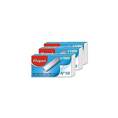 Maped Mapad Lote de 3 caixas de 1000 agrafos nº 10, cincadas Maped Mapad Lote de 3 caixas de 1000 agrafos nº 10, cincadas