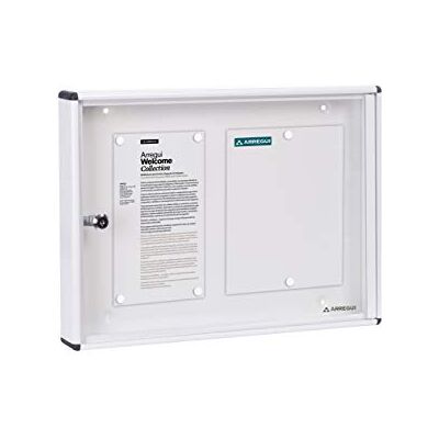 Arregui PAN41 Painel de anúncios de alumínio e metacrilato para 2 folhas DIN A4, branco Arregui PAN41 Painel de anúncios de alumínio e metacrilato para 2 folhas DIN A4, branco