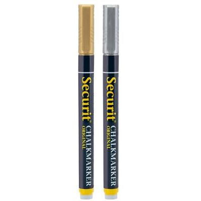 SECURIT Conjunto de 2 marcadores de giz líquido ponta fina 1-2 mm SECURIT Conjunto de 2 marcadores de giz líquido ponta fina 1-2 mm