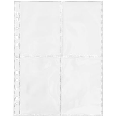 Ideen mit Herz Capas transparentes para documentos, DIN A4, 4 compartimentos de 10,8 x 15,2 cm, transparentes, 50 unidades Ideen mit Herz Capas transparentes para documentos, DIN A4, 4 compartimentos de 10,8 x 15,2 cm, transparentes, 50 unidades