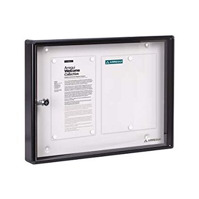 Arregui PAN44 Painel de anúncios de alumínio e metacrilato para 2 folhas DIN A4, preto Arregui PAN44 Painel de anúncios de alumínio e metacrilato para 2 folhas DIN A4, preto