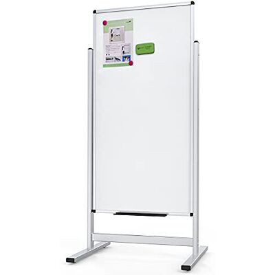 VIZ-PRO Pizarra Blanca Magnética Doble Cara 120x60 cm con Soporte Altura ajustável, apagado a seco, ardósia com pernas, ideal para escritório, escola e casa VIZ-PRO Pizarra Blanca Magnética Doble Cara 120x60 cm con Soporte Altura ajustável, apagado a seco, ardósia com pernas, ideal para escritório, escola e casa
