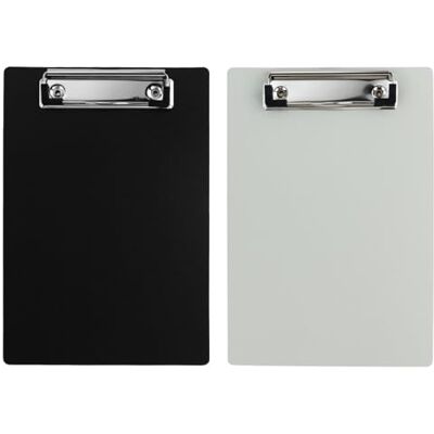 HXMJIED 2 prancheta de plástico preto, tamanho carta A5, mini prancheta de 6 x 9 polegadas com clipe de perfil baixo HXMJIED 2 prancheta de plástico preto, tamanho carta A5, mini prancheta de 6 x 9 polegadas com clipe de perfil baixo