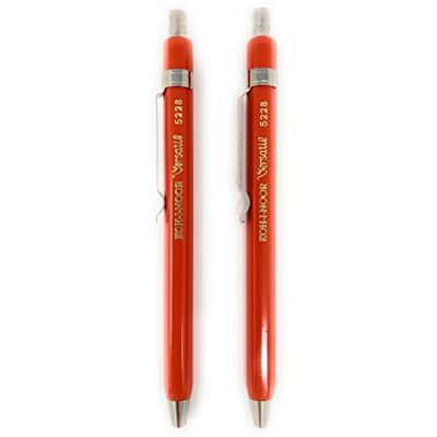 Koh-I-Noor Versátil 5228 Conjunto de 2, lápis mecânico de metal com apontador para minas de 2 mm vermelho Koh-I-Noor Versátil 5228 Conjunto de 2, lápis mecânico de metal com apontador para minas de 2 mm vermelho