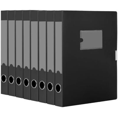 DONGLI 8 Piezas A4 Caja archivo de plástico con tapa,40mm,Negrura organizador de caixas de arquivos para escritório escolar DONGLI 8 Piezas A4 Caja archivo de plástico con tapa,40mm,Negrura organizador de caixas de arquivos para escritório escolar
