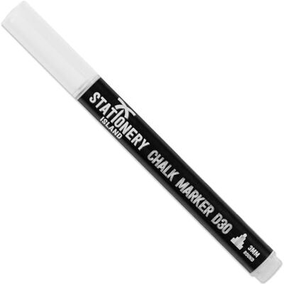 Stationery Island Marcadores de Giz Líquido de Apagamento a Seco, Ponta Redonda Fina 3 mm Pacote de 1 Branco para Vidro, Quadros Brancos e Quadros Pretos, para Casa, Escola ou Escritório Stationery Island Marcadores de Giz Líquido de Apagamento a Seco, Ponta Redonda Fina 3 mm Pacote de 1 Branco para Vidro, Quadros Brancos e Quadros Pretos, para Casa, Escola ou Escritório