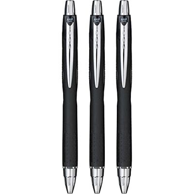 Uni-Ball Canetas Jetstream SXN-210 RT, tinta preta que evita borrões e manipulação, esfera de 1,0 mm, punho de borracha, embalagem de 3 Uni-Ball Canetas Jetstream SXN-210 RT, tinta preta que evita borrões e manipulação, esfera de 1,0 mm, punho de borracha, embalagem de 3