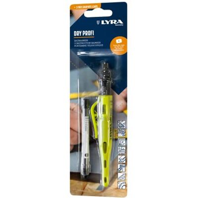 LYRA Dry Marcador de perfuração profunda, inclui afia e clipe, 3 minas de grafite universais em 2B, 2,8 mm para todas as superfícies em blister. LYRA Dry Marcador de perfuração profunda, inclui afia e clipe, 3 minas de grafite universais em 2B, 2,8 mm para todas as superfícies em blister.