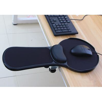 XICHEN ® Suporte de braço e tapete de rato ergonómico de função dupla, ajustável para descansar o pulso e o braço no computador, gancho na mesa e cadeira, cor preta XICHEN ® Suporte de braço e tapete de rato ergonómico de função dupla, ajustável para descansar o pulso e o braço no computador, gancho na mesa e cadeira, cor preta