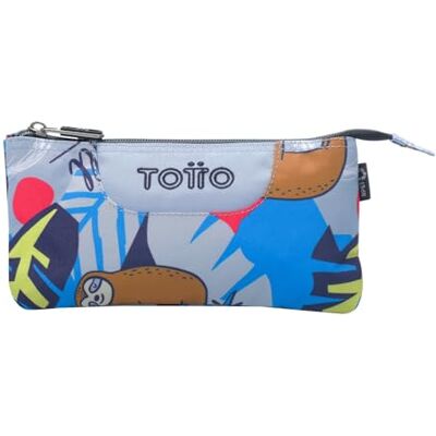 TOTTO Estojo escolar de 3 compartimentos, modelo de placa, estojo grande, dimensões 22 x 11 x 3,5 cm, um fecho, tecido resistente e repelente a líquidos, estampado em lilás, multicolorido, Estojo TOTTO Estojo escolar de 3 compartimentos, modelo de placa, estojo grande, dimensões 22 x 11 x 3,5 cm, um fecho, tecido resistente e repelente a líquidos, estampado em lilás, multicolorido, Estojo