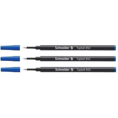 Schneider Lote de 3 peças sobressalentes para rolo Topball 850 ponta cónica média 05 azul Schneider Lote de 3 peças sobressalentes para rolo Topball 850 ponta cónica média 05 azul