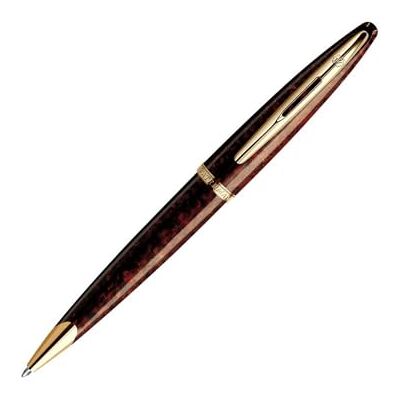 Waterman Carène esferográfica cor marinha âmbar com clipe de ouro de 23 quilates caneta média com cartucho de tinta azul estojo de presente Waterman Carène esferográfica cor marinha âmbar com clipe de ouro de 23 quilates caneta média com cartucho de tinta azul estojo de presente