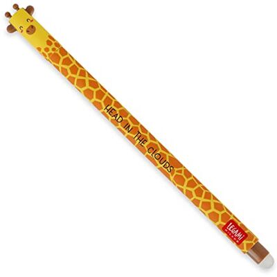 Legami Caneta de gel apagável, ponta esférica para remover a tinta sem consumir a folha, tinta preta termossensível, diâmetro da ponta 0,7 mm, tema Giraffe Legami Caneta de gel apagável, ponta esférica para remover a tinta sem consumir a folha, tinta preta termossensível, diâmetro da ponta 0,7 mm, tema Giraffe