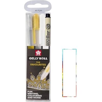 SAKURA Gelly Roll Metallic 3 unidades. (Ouro prateado branco) e SAKURA Gelly Roll Metallic 3 unidades. (Ouro prateado branco) e