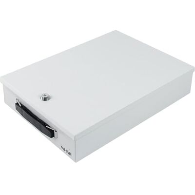 HMF Estojo de Documentos com Fecho 37,5 x 26,5 x 8 cm DIN A4 Cinzento Claro HMF Estojo de Documentos com Fecho 37,5 x 26,5 x 8 cm DIN A4 Cinzento Claro