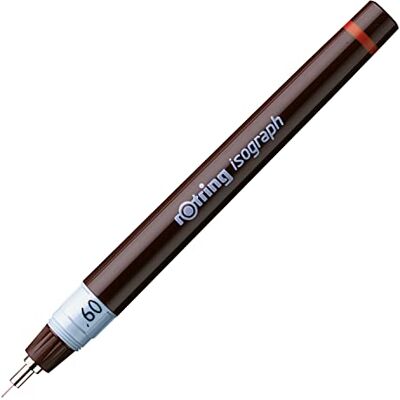 Rotring Isograph Caneta técnica de desenho 0,60 mm, caneta Fineliner recarregável Rotring Isograph Caneta técnica de desenho 0,60 mm, caneta Fineliner recarregável