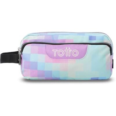 TOTTO Estojo escolar de 3 compartimentos, modelo Agapec Glitter, estojo grande, dimensões 23 x 11,5 x 10,5 cm, pega lateral, puxadores ergonómicos com PVC, tecido resistente, Pixelly, Necessores TOTTO Estojo escolar de 3 compartimentos, modelo Agapec Glitter, estojo grande, dimensões 23 x 11,5 x 10,5 cm, pega lateral, puxadores ergonómicos com PVC, tecido resistente, Pixelly, Necessores