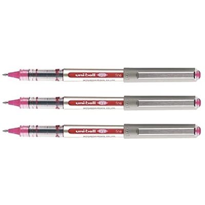 Uni-Ball EYE UB157 Lote de 3 rolos de tinta líquida (ponta média, 0,7 mm), cor-de-rosa Uni-Ball EYE UB157 Lote de 3 rolos de tinta líquida (ponta média, 0,7 mm), cor-de-rosa