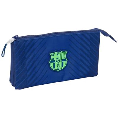 safta F.C. Barcelona Azul Marinho Portatudo Triplo, Estojo Infantil, Estojo para Criança, Ideal para Crianças em Idade Escolar, Confortável e Versátil, Qualidade e Resistência, 22x3x12 cm safta F.C. Barcelona Azul Marinho Portatudo Triplo, Estojo Infantil, Estojo para Criança, Ideal para Crianças em Idade Escolar, Confortável e Versátil, Qualidade e Resistência, 22x3x12 cm