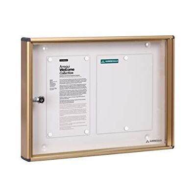 Arregui PAN46 Painel de anúncios de alumínio e metacrilato para 2 folhas DIN A4, dourado Arregui PAN46 Painel de anúncios de alumínio e metacrilato para 2 folhas DIN A4, dourado