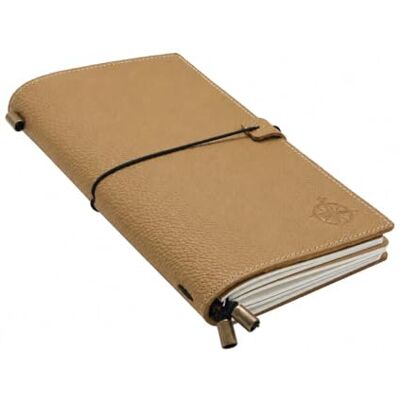 WANDERINGS Caderno de viagem de couro com bolsos, alcachofra, organizador de cadernos recarregável, diário de couro legítimo feito à mão com bolsos para escrever, viajantes, organizar, inserções em branco, WANDERINGS Caderno de viagem de couro com bolsos, alcachofra, organizador de cadernos recarregável, diário de couro legítimo feito à mão com bolsos para escrever, viajantes, organizar, inserções em branco,