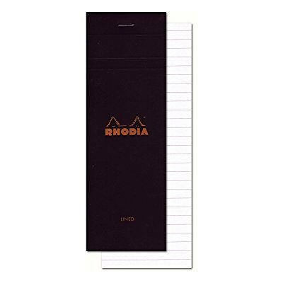 Rhodia Bloc-Notes Agrafé Nº8 Shopping Black 7,4x21 cm Ligné 80 Folhas Destacáveis Papel Clairefontaine 80G Capa em Papel Encerado Flexível, Resistente e Impermeável Basics Rhodia Bloc-Notes Agrafé Nº8 Shopping Black 7,4x21 cm Ligné 80 Folhas Destacáveis Papel Clairefontaine 80G Capa em Papel Encerado Flexível, Resistente e Impermeável Basics