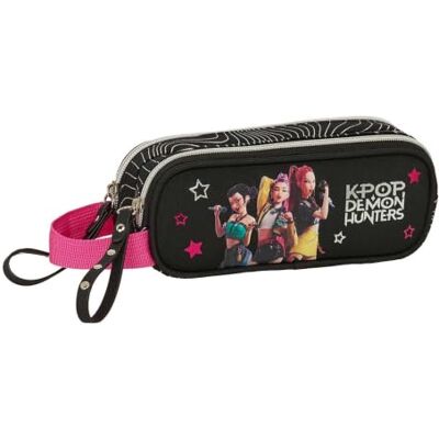 Safta Plumier Triple K-Pop Demon Hunters Energy 37 peças, estojo escolar com 3 compartimentos e fecho, inclui marcadores, 16 lápis, medidas 12,5 x 5,5 x 19,5 cm, Estojo duplo K-pop, Clássico Safta Plumier Triple K-Pop Demon Hunters Energy 37 peças, estojo escolar com 3 compartimentos e fecho, inclui marcadores, 16 lápis, medidas 12,5 x 5,5 x 19,5 cm, Estojo duplo K-pop, Clássico