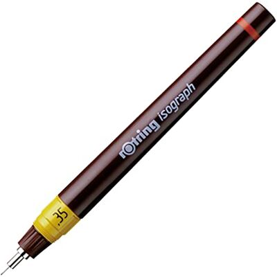 Rotring Isograph Caneta técnica de desenho 0,35 mm, caneta Fineliner recarregável Rotring Isograph Caneta técnica de desenho 0,35 mm, caneta Fineliner recarregável
