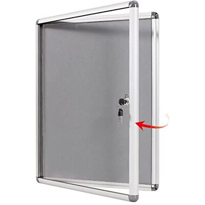 S SWANCROWN Swansea Vitrina quadro de avisos com fechadura de tecido com moldura de alumínio 36 x 49 cm (2 x A4) S SWANCROWN Swansea Vitrina quadro de avisos com fechadura de tecido com moldura de alumínio 36 x 49 cm (2 x A4)