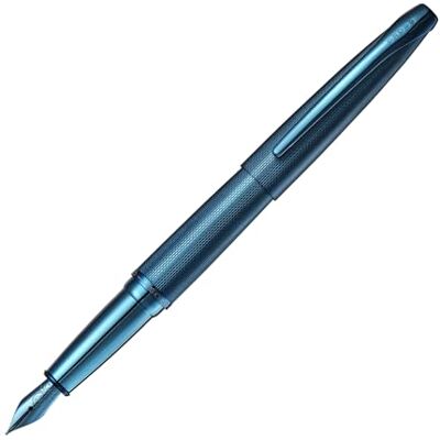Cross Pena estilo gráfica ATX ponta fina escovado com gravação de diamante e detalhes PVD, azul escuro Cross Pena estilo gráfica ATX ponta fina escovado com gravação de diamante e detalhes PVD, azul escuro