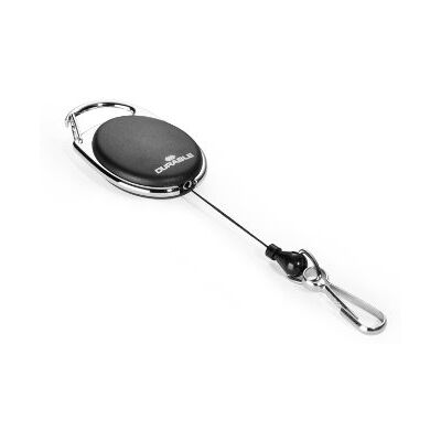 Durable Clipe de laço estilo olho (com gancho de mola) 1 peça, preto Yoyo oval com gancho de mola, cordão extensível até 80 cm, clipe de cinto para chaves e crachás, 1 peça Durable Clipe de laço estilo olho (com gancho de mola) 1 peça, preto Yoyo oval com gancho de mola, cordão extensível até 80 cm, clipe de cinto para chaves e crachás, 1 peça