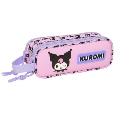 Safta Estojo escolar Hello Kitty e Kuromi duplo, estojos escolares com compartimentos e fecho, pega de mão e borracha elástica para encaixar no caderno ou pasta, medidas 21 x 6 x 8 cm Safta Estojo escolar Hello Kitty e Kuromi duplo, estojos escolares com compartimentos e fecho, pega de mão e borracha elástica para encaixar no caderno ou pasta, medidas 21 x 6 x 8 cm