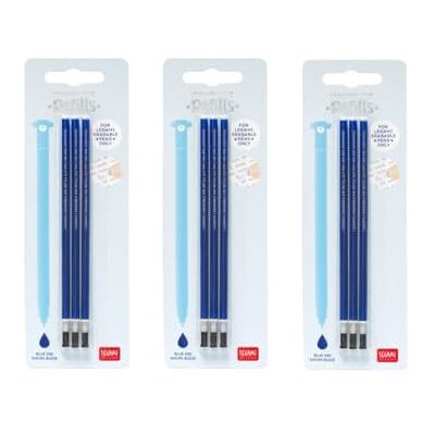 Legami Recarga de tinta gel, apagável, conjunto de 9 peças, altura 13 cm, tinta termossensível, azul, ponta 0,7 mm (conjunto de 3 peças azul) Legami Recarga de tinta gel, apagável, conjunto de 9 peças, altura 13 cm, tinta termossensível, azul, ponta 0,7 mm (conjunto de 3 peças azul)