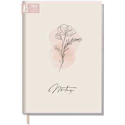 Häfft Trendstuff by ® Caderno, diário A5 listrado "Dainty Flower Häfft Trendstuff by ® Caderno, diário A5 listrado "Dainty Flower
