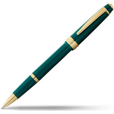 Cross Caneta Roller Ball Bailey Light com Detalhes em Ouro, Verde Cross Caneta Roller Ball Bailey Light com Detalhes em Ouro, Verde