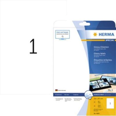 HERMA Pack de 25 etiquetas, 210 x 297 mm, branco HERMA Pack de 25 etiquetas, 210 x 297 mm, branco