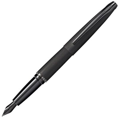 Cross Atx Caneta estilográfica com espessura fina, cor preta escovada Cross Atx Caneta estilográfica com espessura fina, cor preta escovada