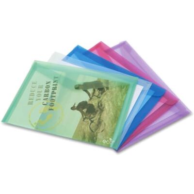 Rapesco Pastas ECO porta-fólios, A3, cores sortidas transparentes, embalagem de 5 Rapesco Pastas ECO porta-fólios, A3, cores sortidas transparentes, embalagem de 5