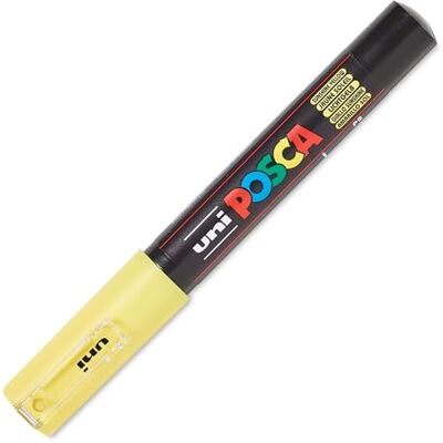 Uni-Ball Marcador de ponta redonda extrafina, espessura de traço de 0,7 mm, amarelo-claro Uni-Ball Marcador de ponta redonda extrafina, espessura de traço de 0,7 mm, amarelo-claro