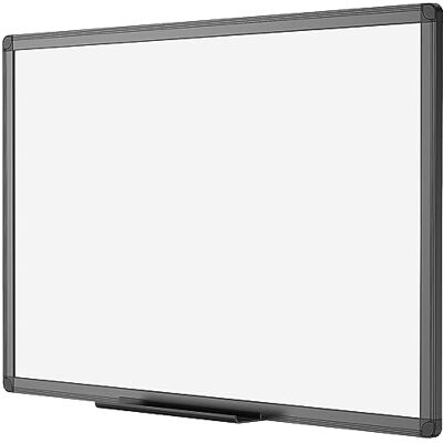 VIZ-PRO Pizarra Blanca Magnética 120 x 90 cm con Marco de Aluminio Negro Com bandeja para marcadores, ideal para escritório, escola e casa, montagem na parede, horizontal ou vertical VIZ-PRO Pizarra Blanca Magnética 120 x 90 cm con Marco de Aluminio Negro Com bandeja para marcadores, ideal para escritório, escola e casa, montagem na parede, horizontal ou vertical