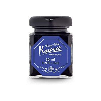Kaweco Tinta em copo de cor azul real, solúvel em água, vegana, 50 ml, Kaweco Tinta em copo de cor azul real, solúvel em água, vegana, 50 ml,