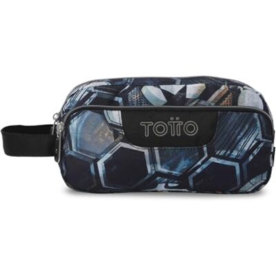 TOTTO Estojo escolar 3 compartimentos, modelo Agapec, estojo grande, dimensões 23 x 11,5 x 10,5 cm, pega lateral, puxadores ergonómicos com PVC, tecido resistente, Verat Soccer, Necessores TOTTO Estojo escolar 3 compartimentos, modelo Agapec, estojo grande, dimensões 23 x 11,5 x 10,5 cm, pega lateral, puxadores ergonómicos com PVC, tecido resistente, Verat Soccer, Necessores