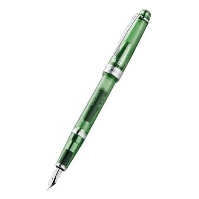 Cross Bailey Light Translucent Caneta-tinteiro (aço inoxidável XF, inclui cartucho de tinta preta 8921, pacote de presente), cor verde translúcido e cromado Cross Bailey Light Translucent Caneta-tinteiro (aço inoxidável XF, inclui cartucho de tinta preta 8921, pacote de presente), cor verde translúcido e cromado