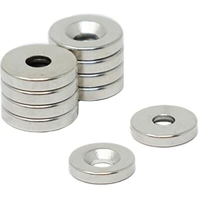 FIRST4MAGNETS Íman de neodímio para artes, trabalhos manuais, fixação de móveis, bricolagem, passatempos e ciência 10 mm de diâmetro x 2 mm de espessura x 3 mm C/Fregadero 1,2 kg Norte embalagem de 10 FIRST4MAGNETS Íman de neodímio para artes, trabalhos manuais, fixação de móveis, bricolagem, passatempos e ciência 10 mm de diâmetro x 2 mm de espessura x 3 mm C/Fregadero 1,2 kg Norte embalagem de 10